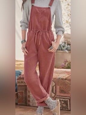 Sundance Artist Paradise Corduroy Straight Overalls Pink Women’s Size Small